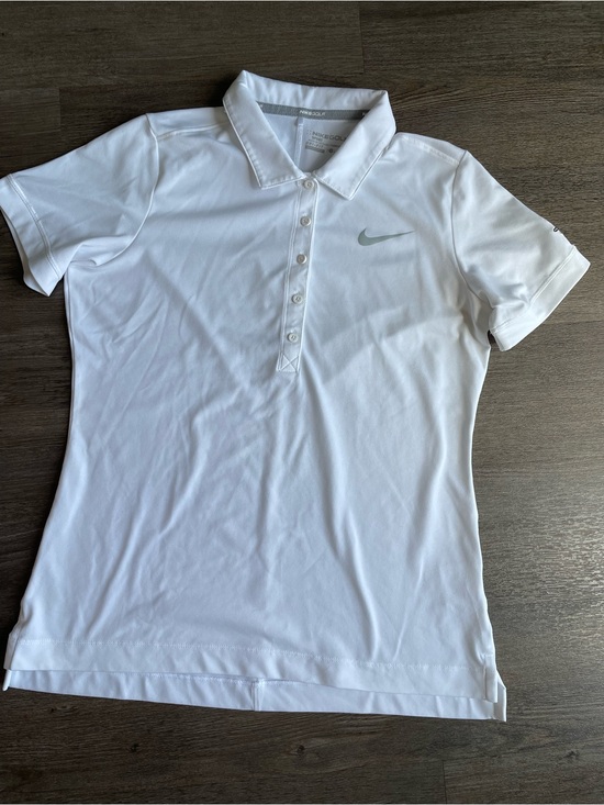 Nike Tops - Nike White Women's Short Sleeve Polo Button-Down Shirt